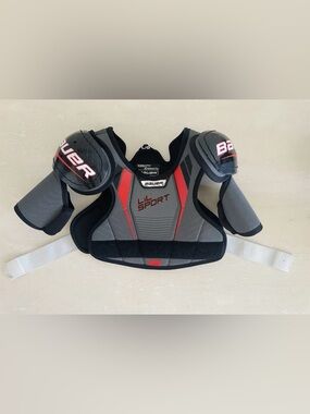 Bauer Lil Sport Shoulder Pads | Youth Lightweight Red Kids Hockey Ages 7-9